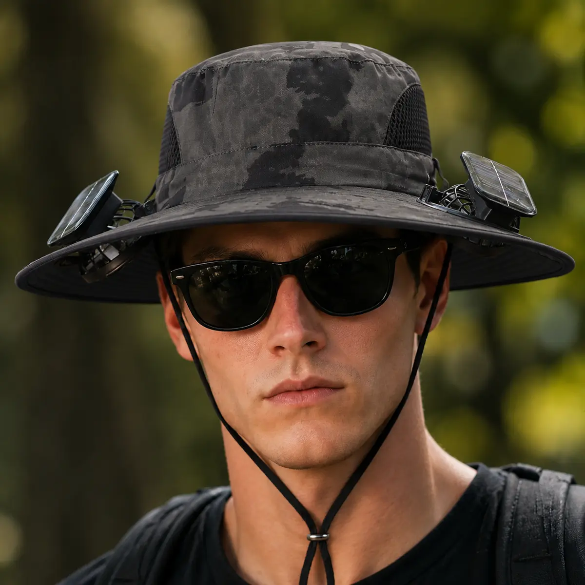 New Solar-Powered Outdoor Cooling Fan Hat — Sun Protection Hat with Solar Fan | Dual-Power Rechargeable Fan | Outdoor Water-Resistant Fan | Ideal for Sporting Events | Unisex Design | 
