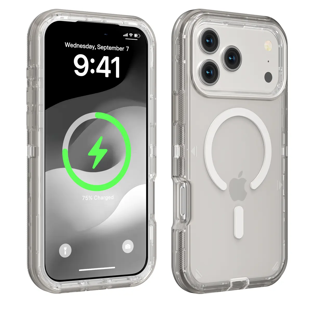 3-in-1 Magnetic Clear Case for iPhone 17 Pro Max/17 Air/16/15/14/13 Series – Dual-Layer Shockproof MagSafe Compatible Protective Cover