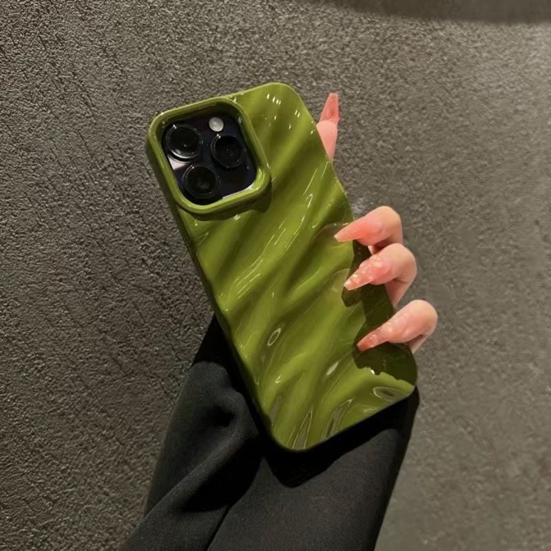 New Solid Silk Pleated Shape Phone Case