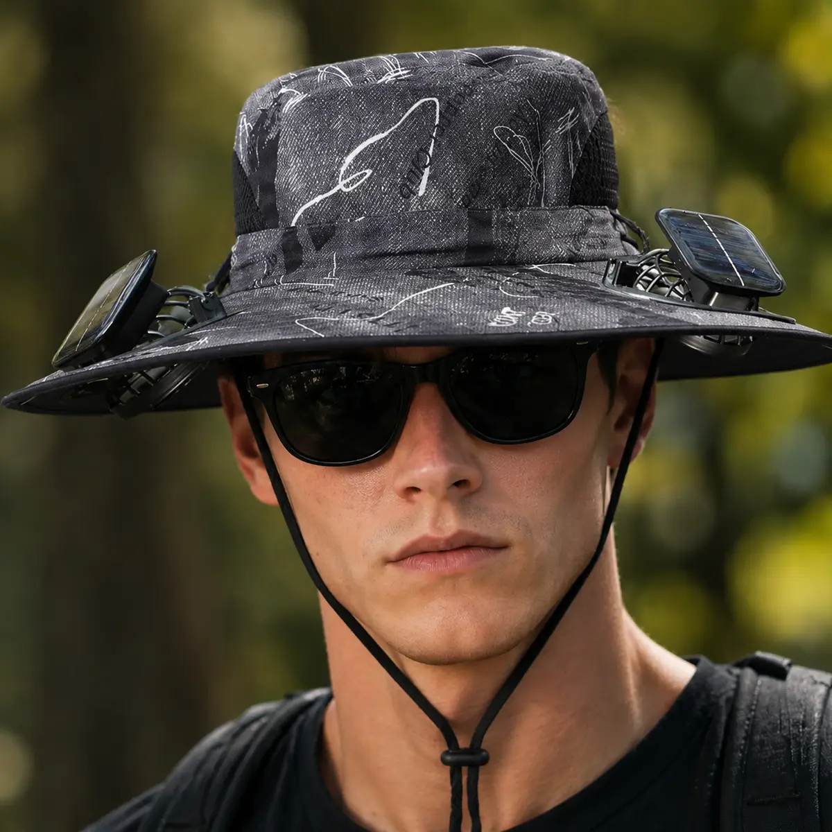 New Solar-Powered Outdoor Cooling Fan Hat — Sun Protection Hat with Solar Fan | Dual-Power Rechargeable Fan | Outdoor Water-Resistant Fan | Ideal for Sporting Events | Unisex Design | 