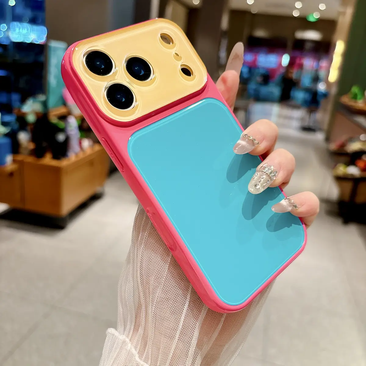 Summer Dopamine Phone Case – Contrast Color Shockproof Case for iPhone