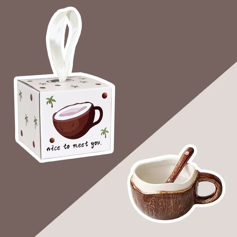 Handcrafted Coconut Ceramic Mug – Artistic Coffee Cup with Organic Design