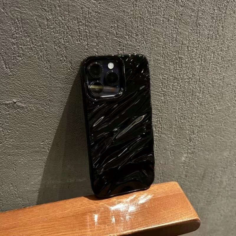 New Solid Silk Pleated Shape Phone Case