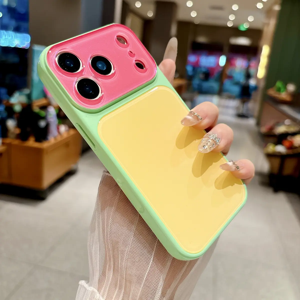 Summer Dopamine Phone Case – Contrast Color Shockproof Case for iPhone