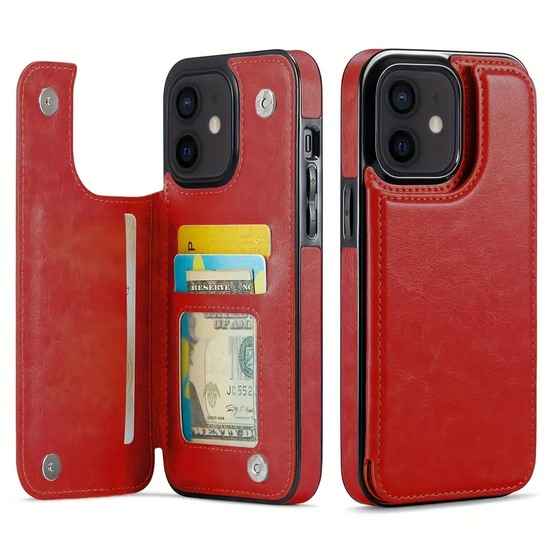 Business Leather iPhone Flip Case – Card Holder, Kickstand & Magnetic Closure