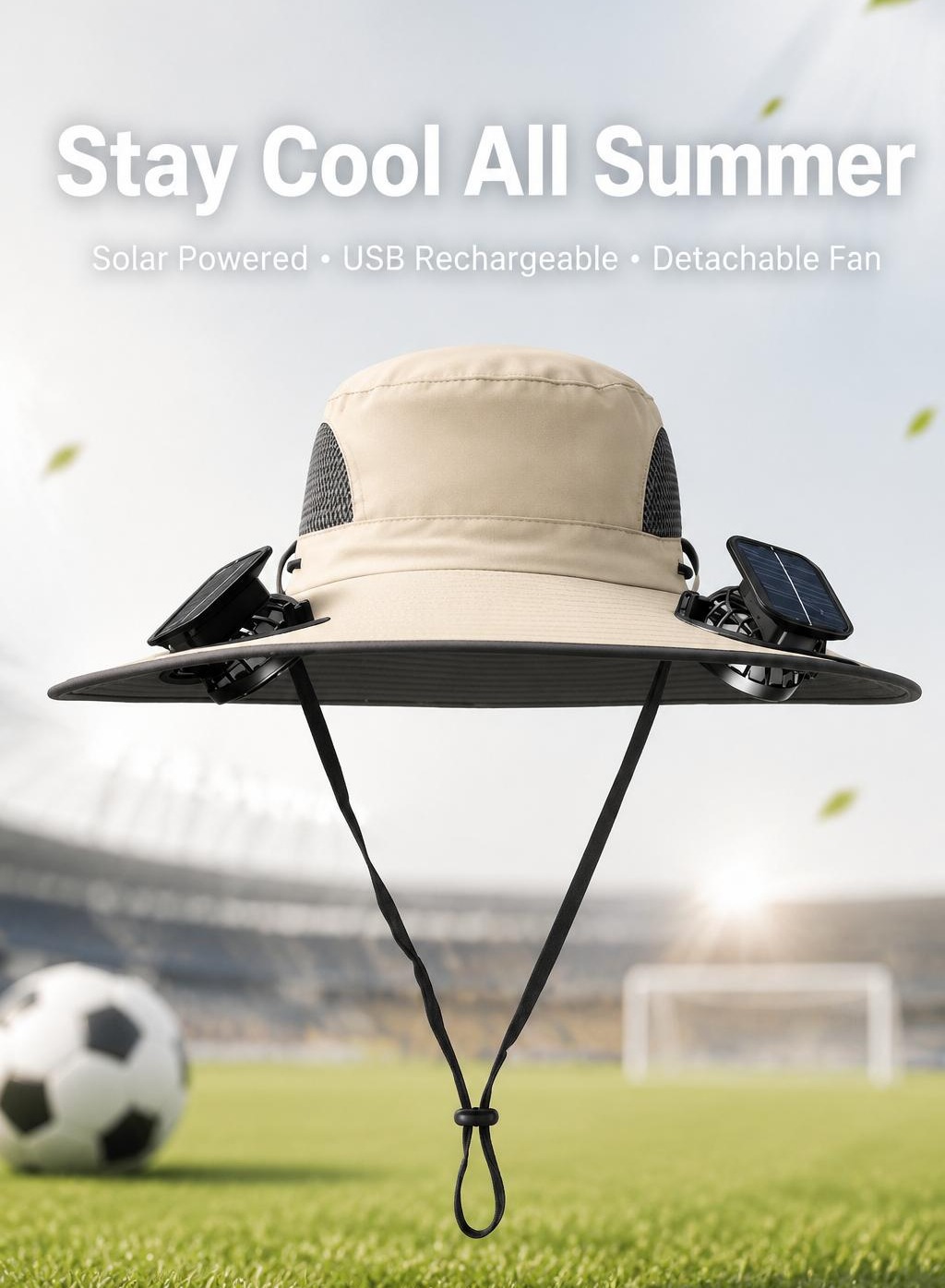 New Solar-Powered Outdoor Cooling Fan Hat &mdash; Sun Protection Hat with Solar Fan | Dual-Power Rechargeable Fan | Outdoor Water-Resistant Fan | Ideal for Sporting Events | Unisex Design | TikTokShopSpringGlowUp Sun Bucket Hat Lightweight Golf Hat