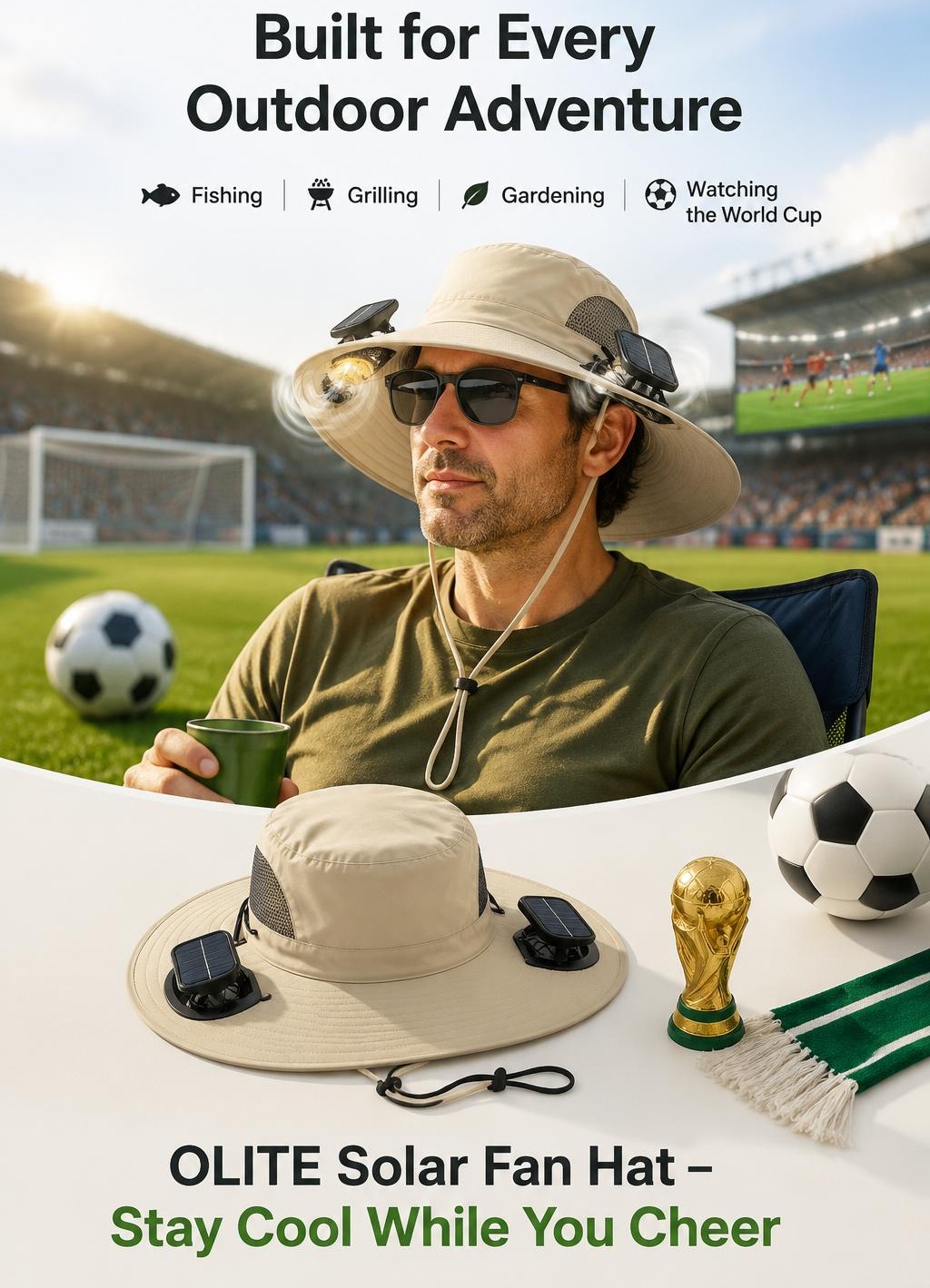 New Solar-Powered Outdoor Cooling Fan Hat &mdash; Sun Protection Hat with Solar Fan | Dual-Power Rechargeable Fan | Outdoor Water-Resistant Fan | Ideal for Sporting Events | Unisex Design | TikTokShopSpringGlowUp Sun Bucket Hat Lightweight Golf Hat