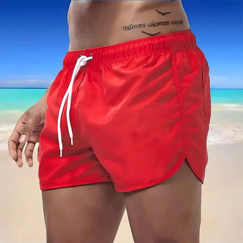 Olivoslindo Pantalones cortos de playa transpirables de secado rápido para hombre