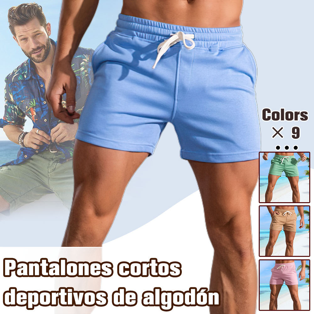 Shorts deportivos de algodón con cintura elástica
