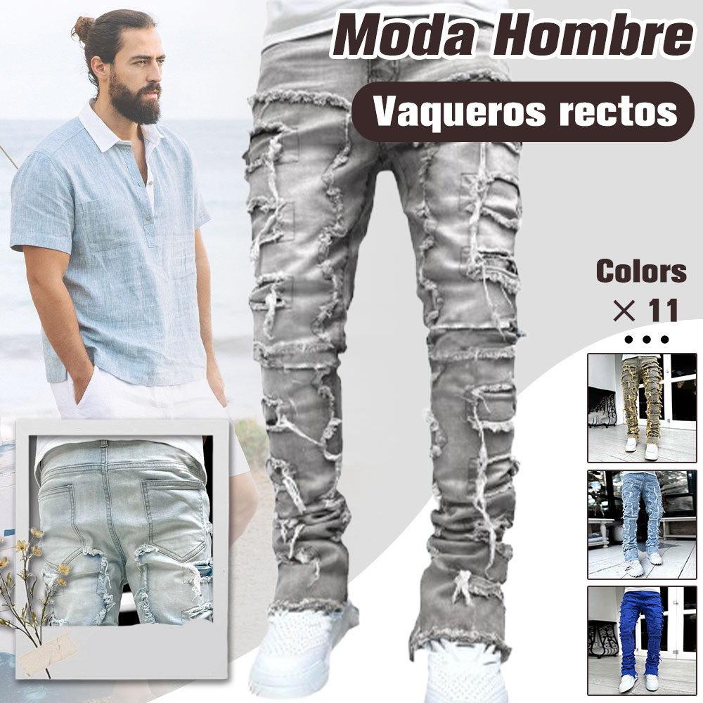 Vaqueros elásticos retro con estilo para hombre
