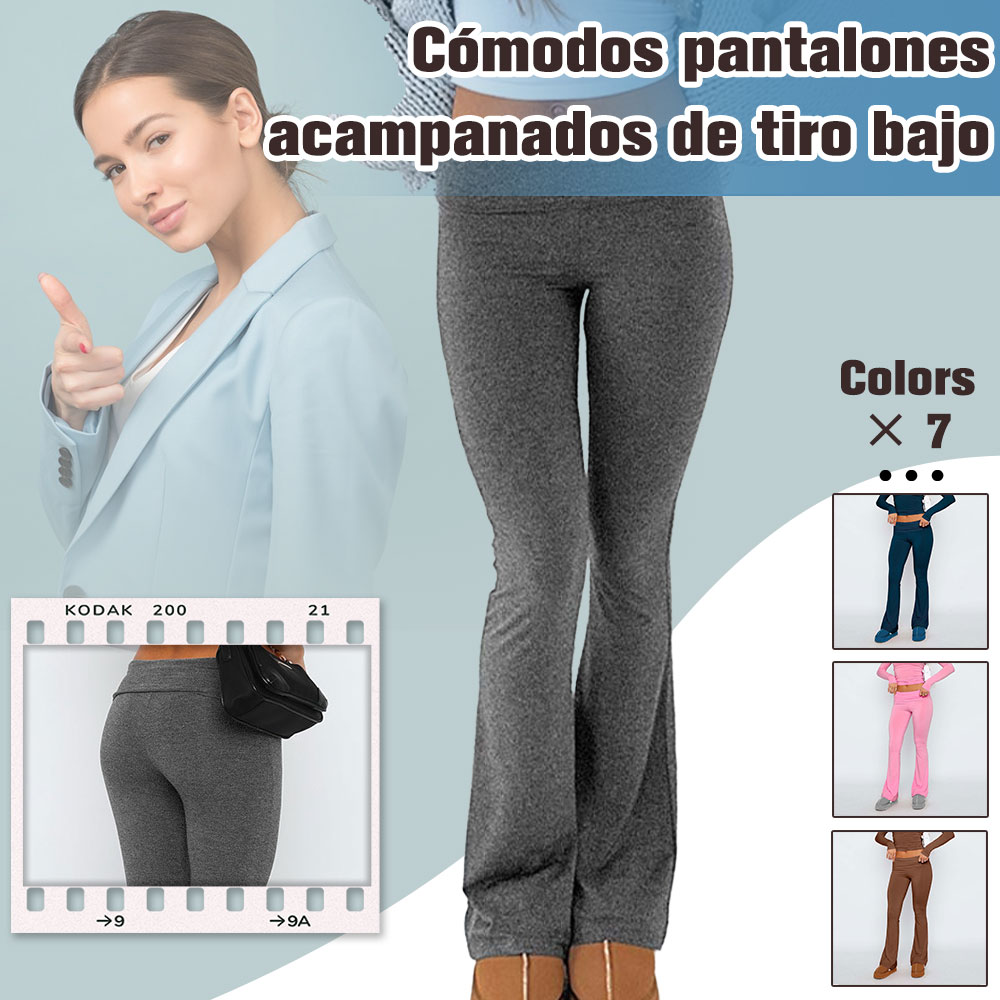 Elegantes pantalones acampanados de talle bajo y corte entallado