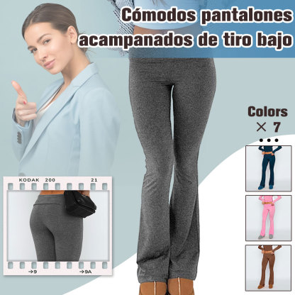 Elegantes pantalones acampanados de talle bajo y corte entallado