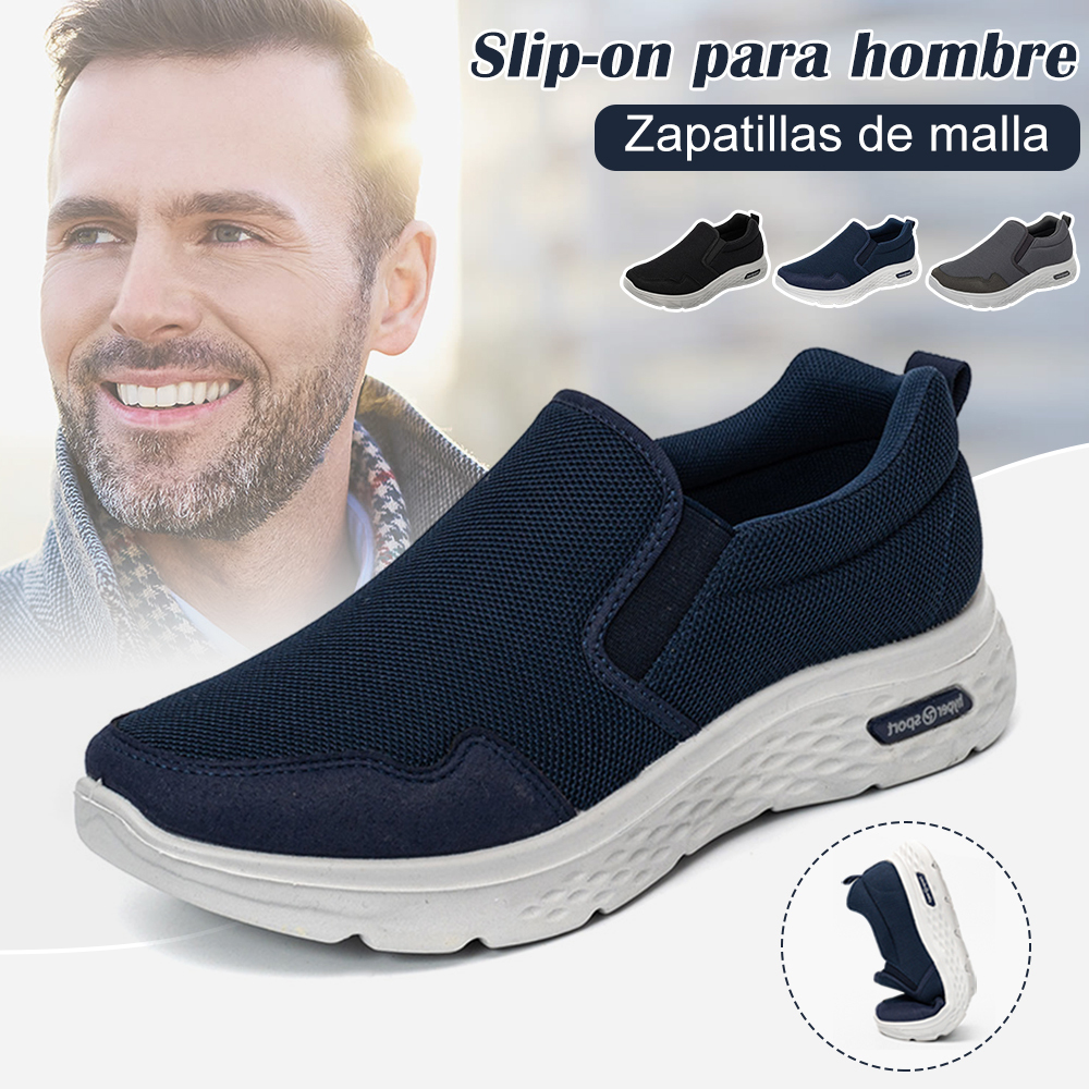 Zapatillas informales transpirables sin cordones para hombre