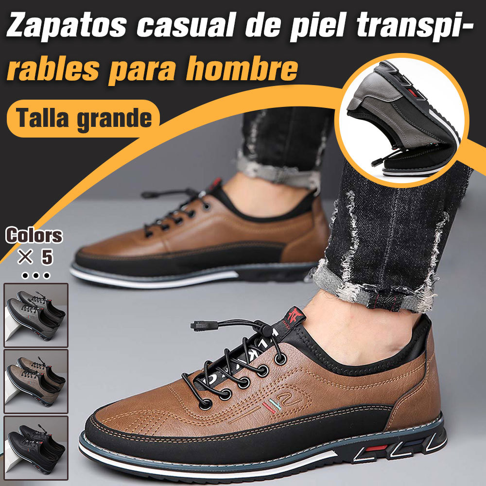 Zapatos casuales de cuero genuino para hombres de moda clásica