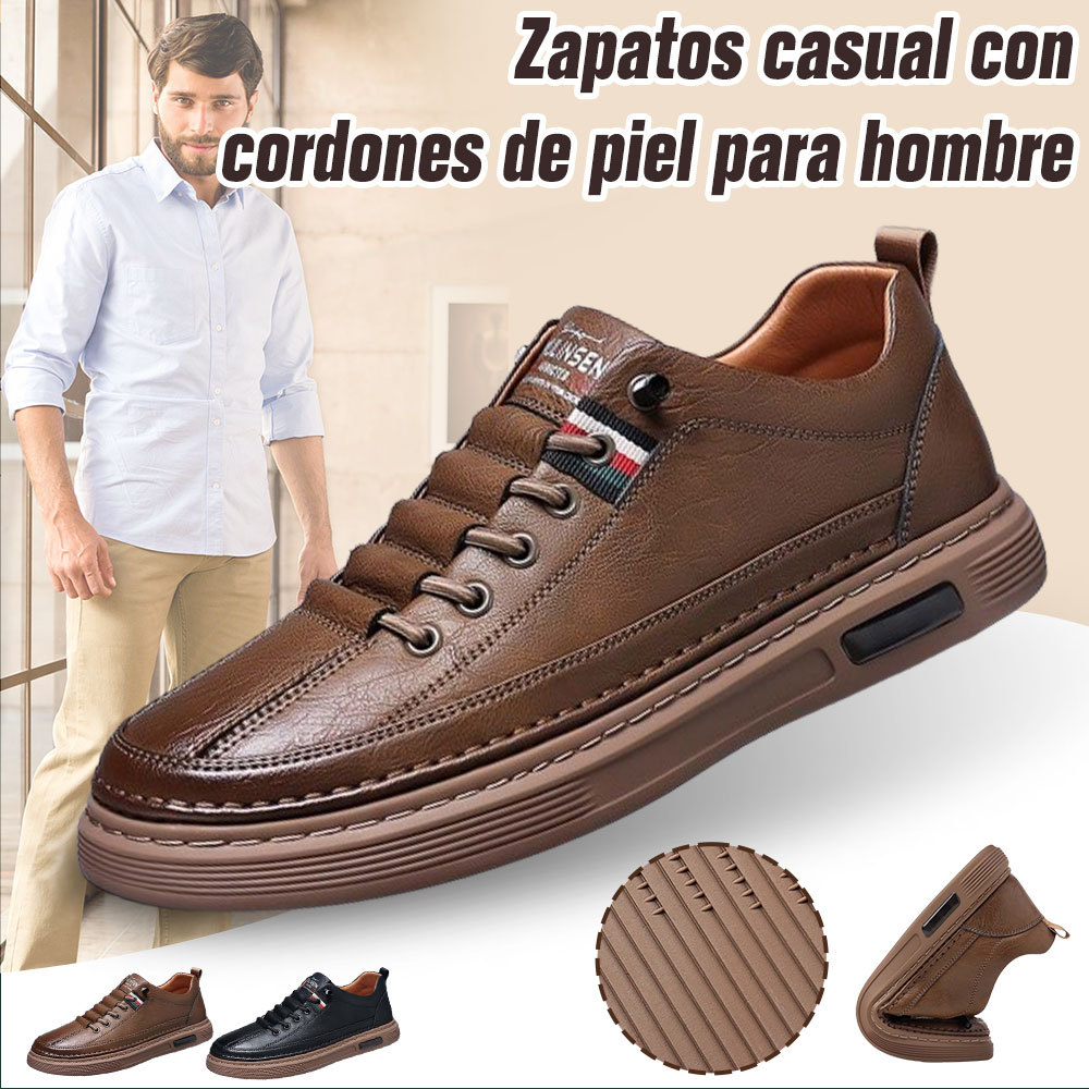 Zapatos casuales de cuero transpirable para hombre