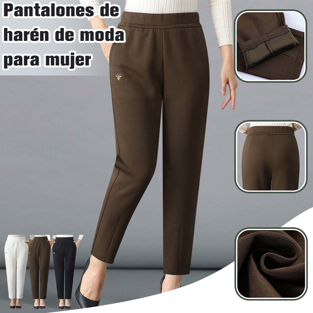 Pantalones casuales de cintura alta sueltos y cómodos para mujer