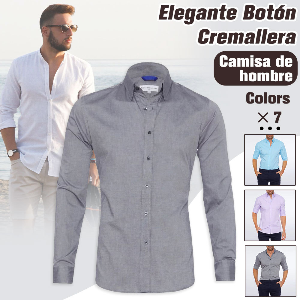 Camisa elástica con cremallera para hombre nueva de primavera