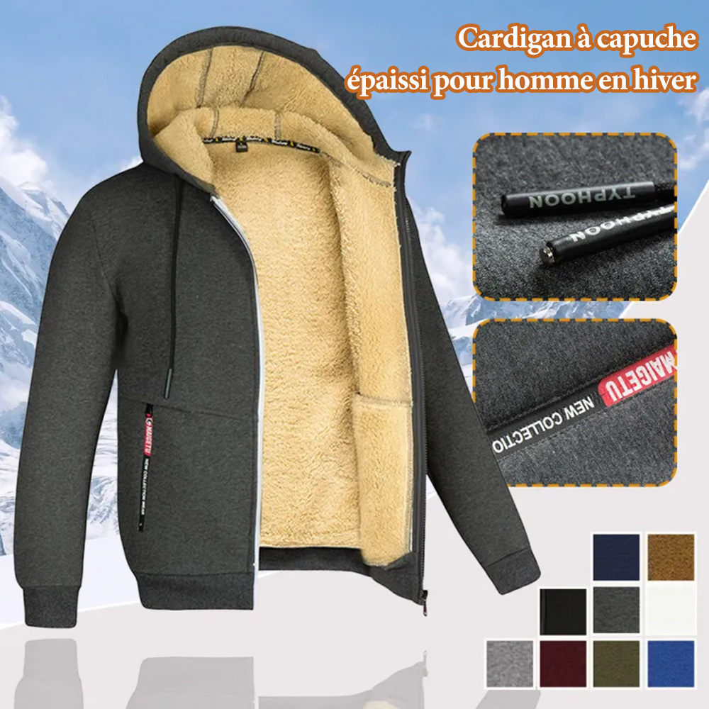 Sudadera con capucha cálida y gruesa para hombre para invierno