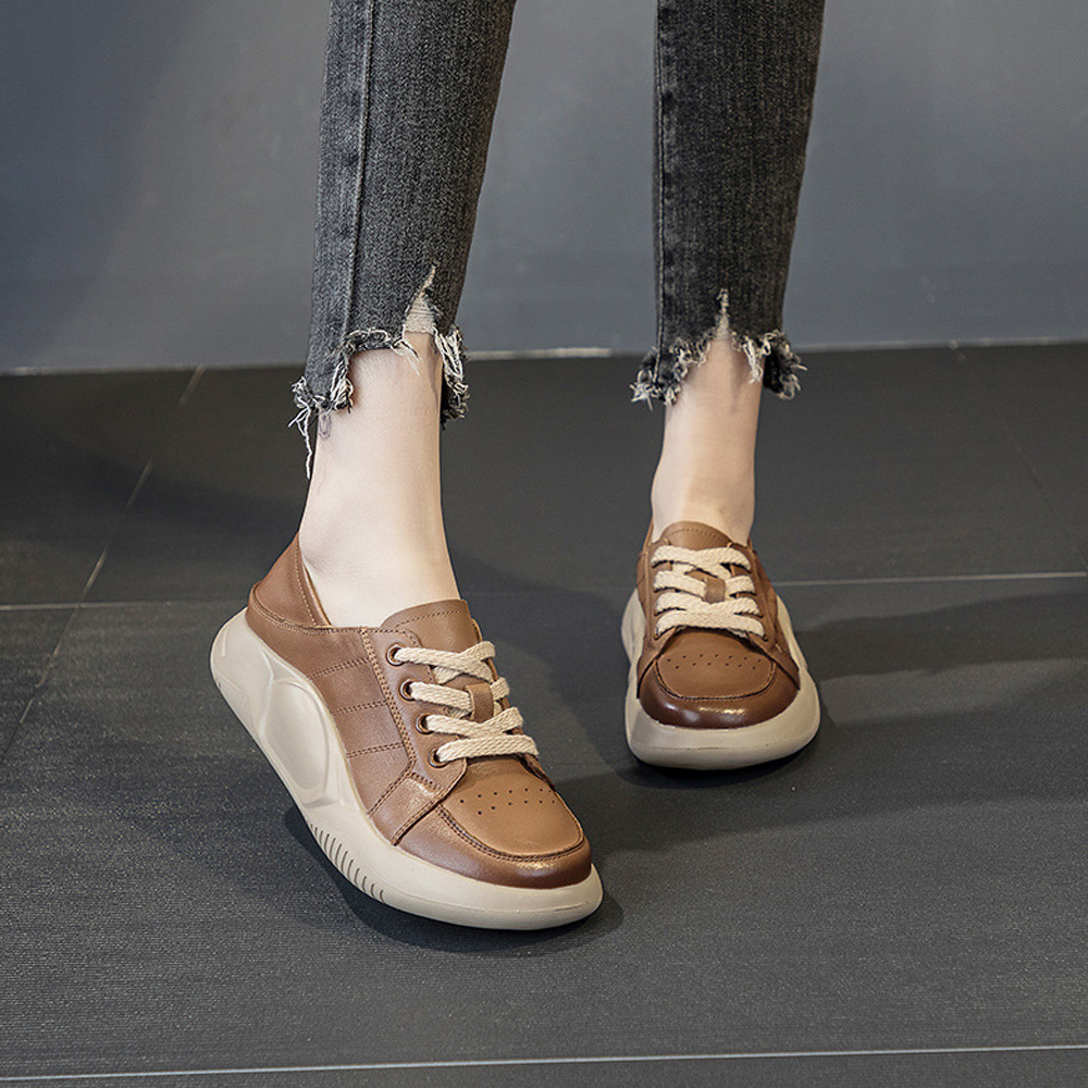 Olivoslindo Zapatos de mujer casuales cómodos de suela gruesa