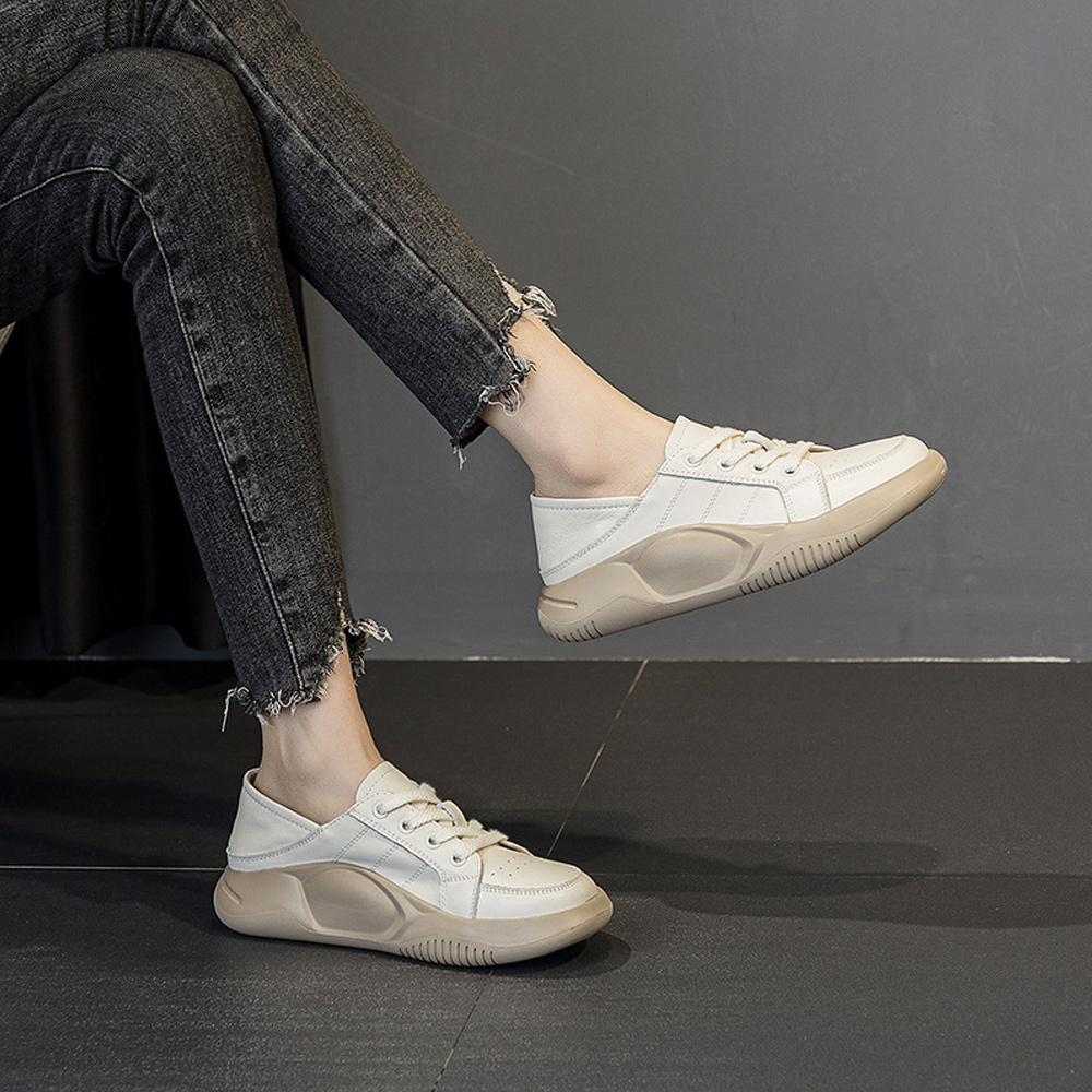 Olivoslindo Zapatos de mujer casuales cómodos de suela gruesa