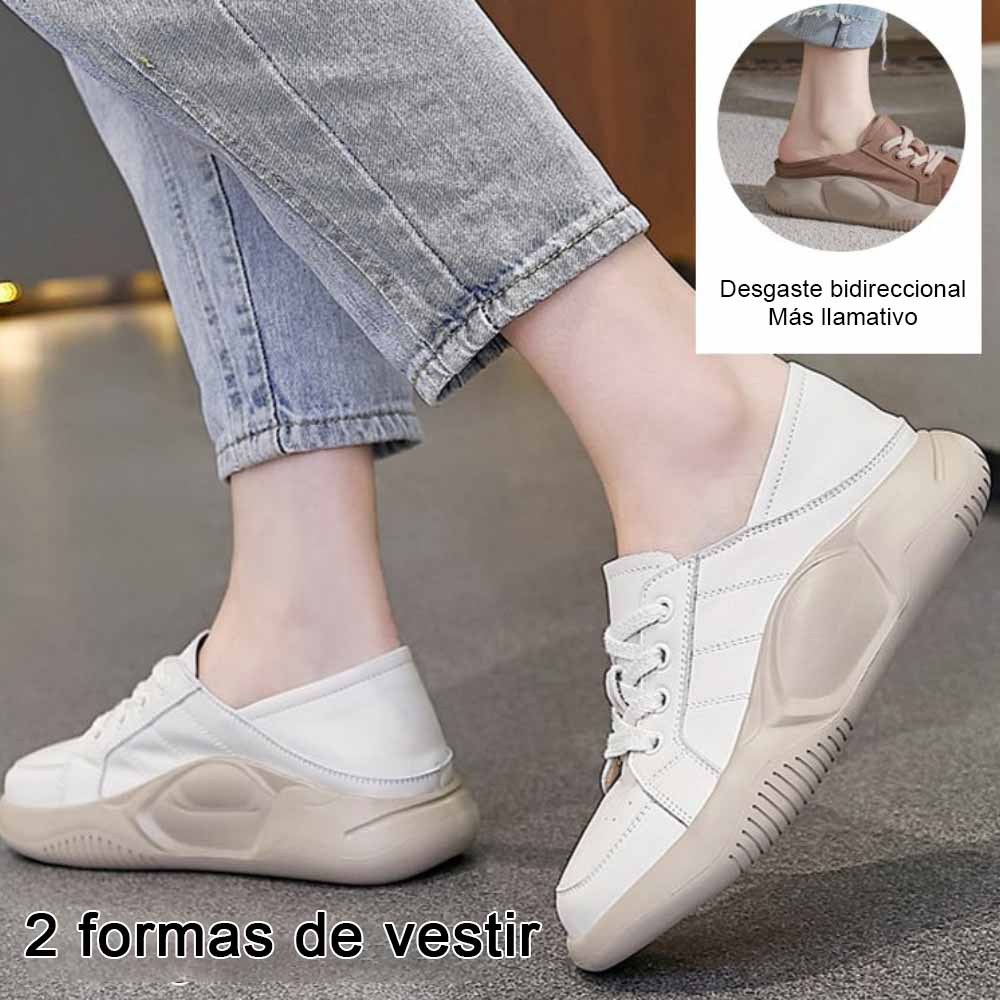 Olivoslindo Zapatos de mujer casuales cómodos de suela gruesa