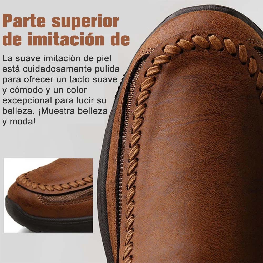Mocasines casuales de cuero transpirable para hombre