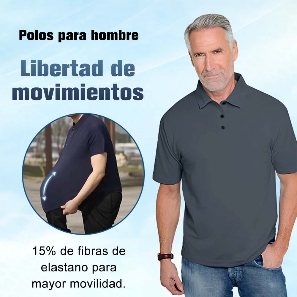 Polo de manga corta de secado rápido para hombre Summer Icy