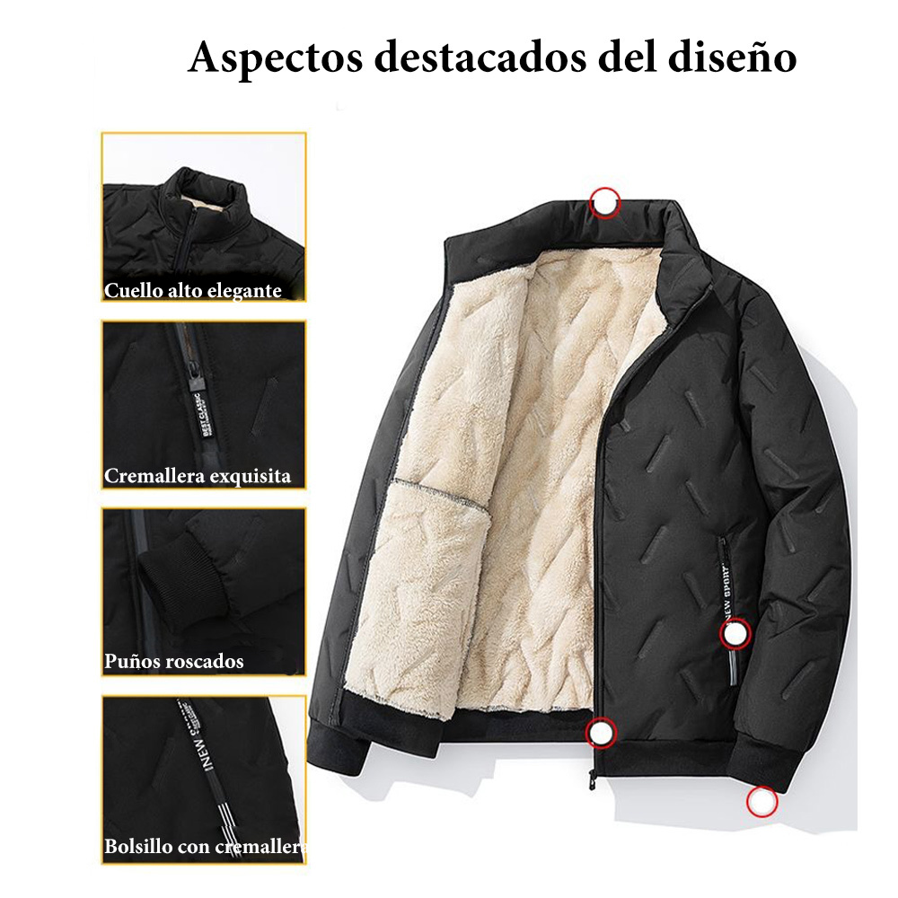 Traje de dos piezas de abrigo de algodón de lana de cordero + pantalón de algodón para hombre de otoño e invierno