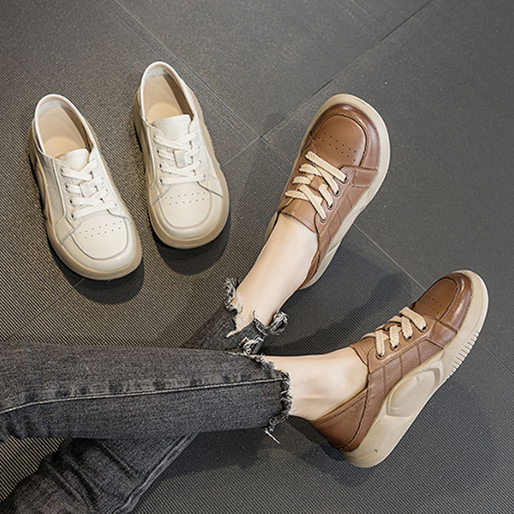 Olivoslindo Zapatos de mujer casuales cómodos de suela gruesa