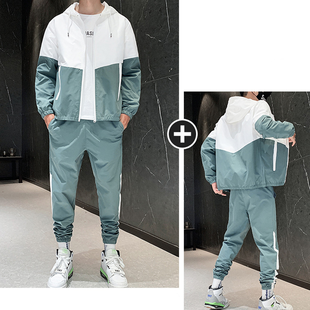 Alberchris™ Men's autumn running leisure new fashion color matching sports suit