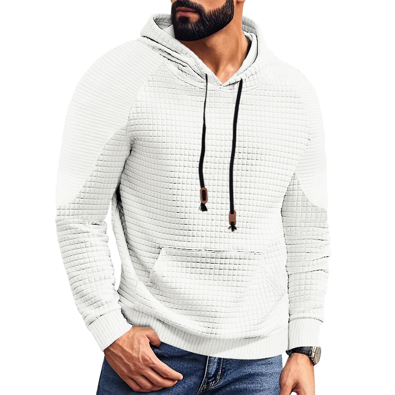 Sudadera con capucha de jacquard tipo gofre para hombre