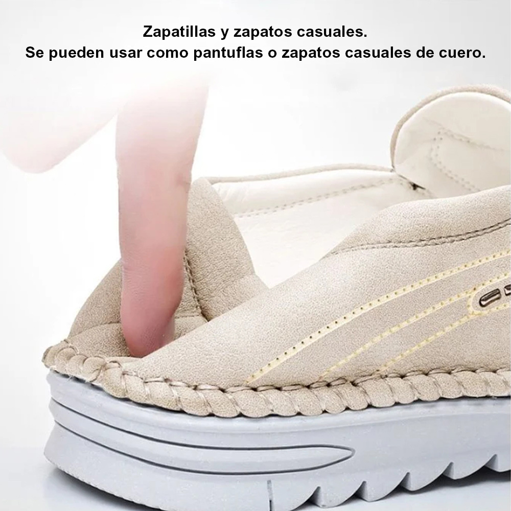 Zapatos de cuero transpirables cosidos con suela suave para hombre