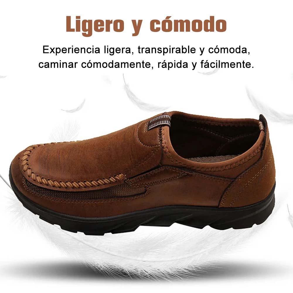 Mocasines casuales de cuero transpirable para hombre