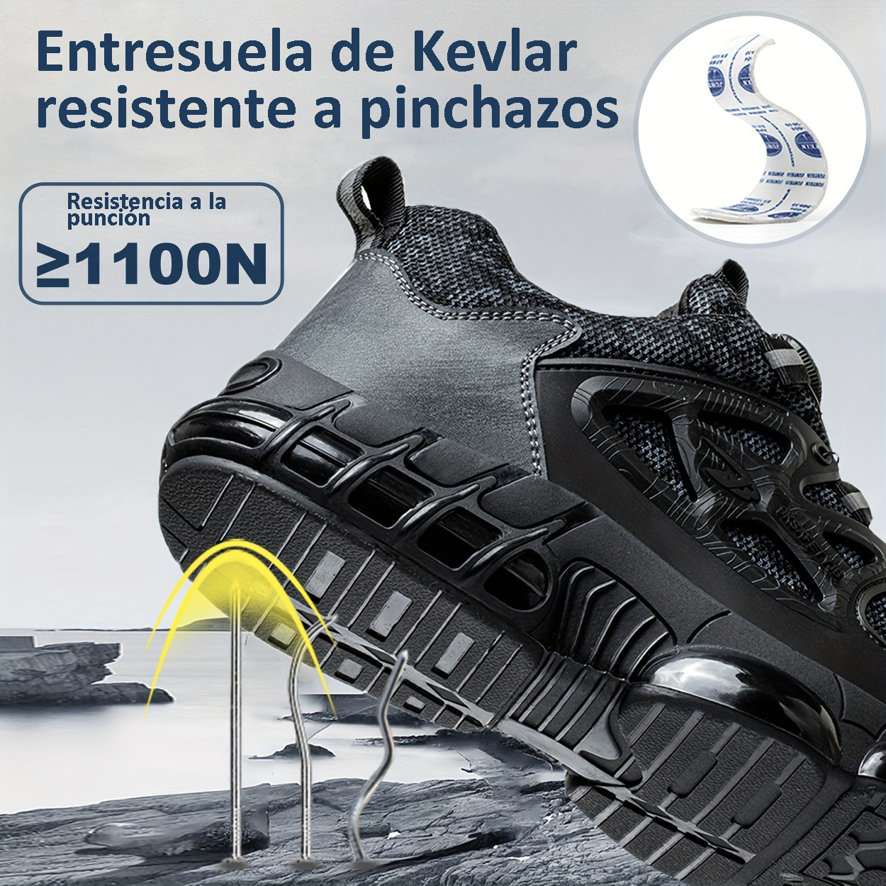 Zapatos de trabajo con cordones resistentes a pinchazos para hombre