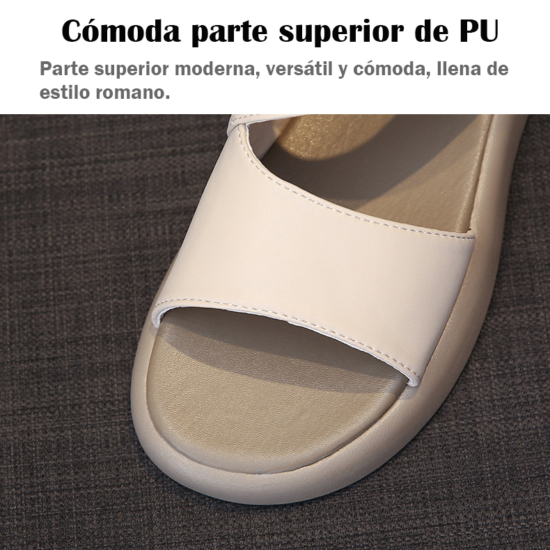 Sandalias con soporte de suela blanda estilo romano para mujer