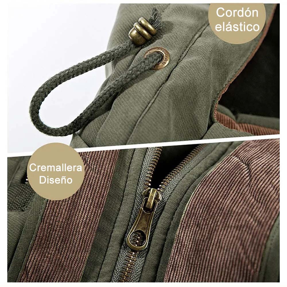 Hojanaranja™ Abrigo cálido de lana de longitud media con capucha para hombre de invierno