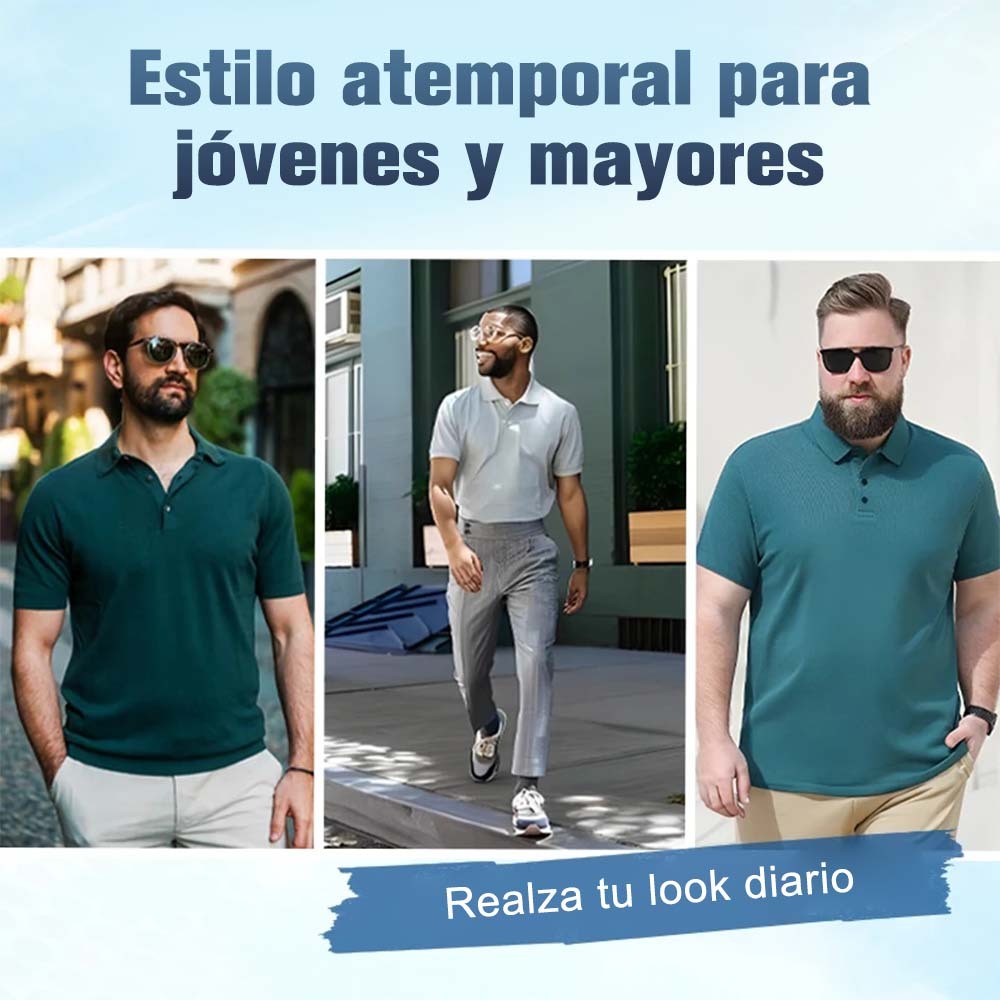 Polo de manga corta de secado rápido para hombre Summer Icy