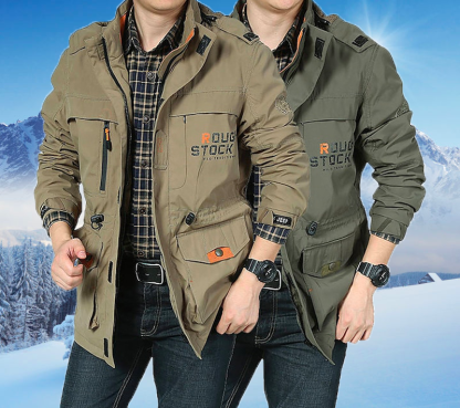 Olivoslindo Chaqueta con capucha impermeable impermeable para hombre al aire libre