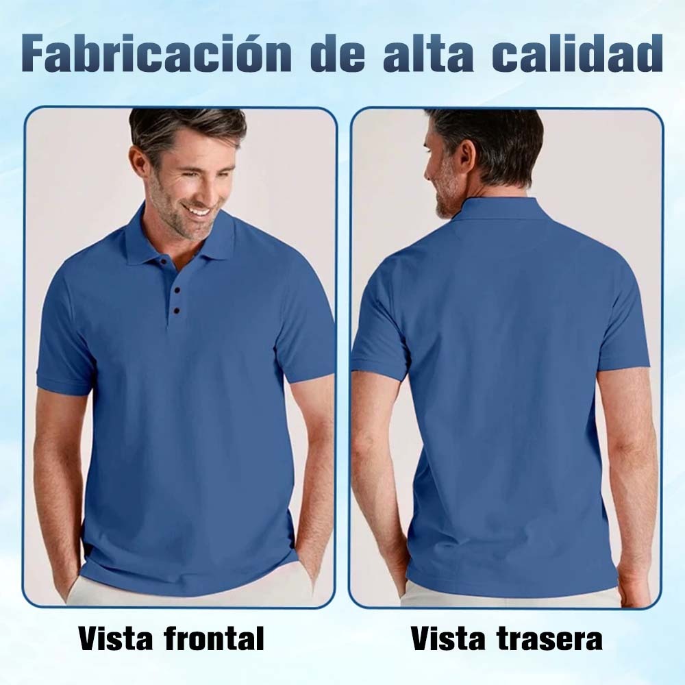Polo de manga corta de secado rápido para hombre Summer Icy