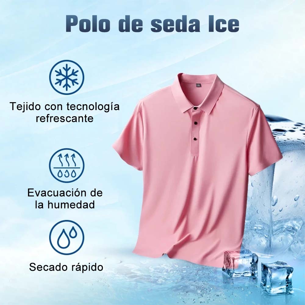 Polo de manga corta de secado rápido para hombre Summer Icy