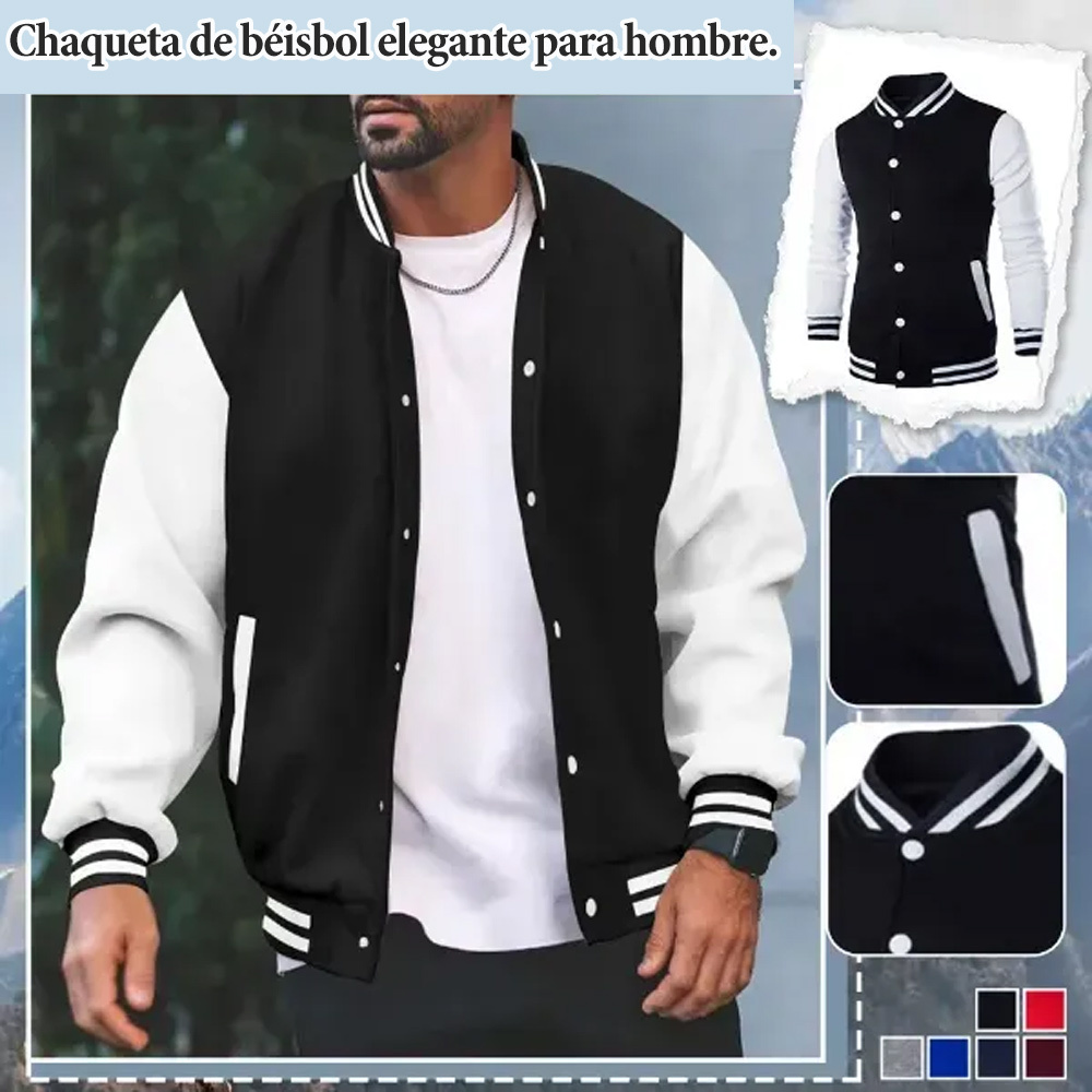 Hojanaranja™ Chaqueta de béisbol con cuello alto para hombre