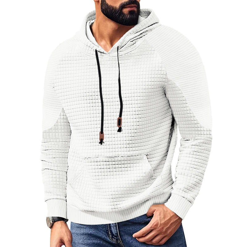 Kapuzensweatshirt aus Waffel-Jacquard für Herren