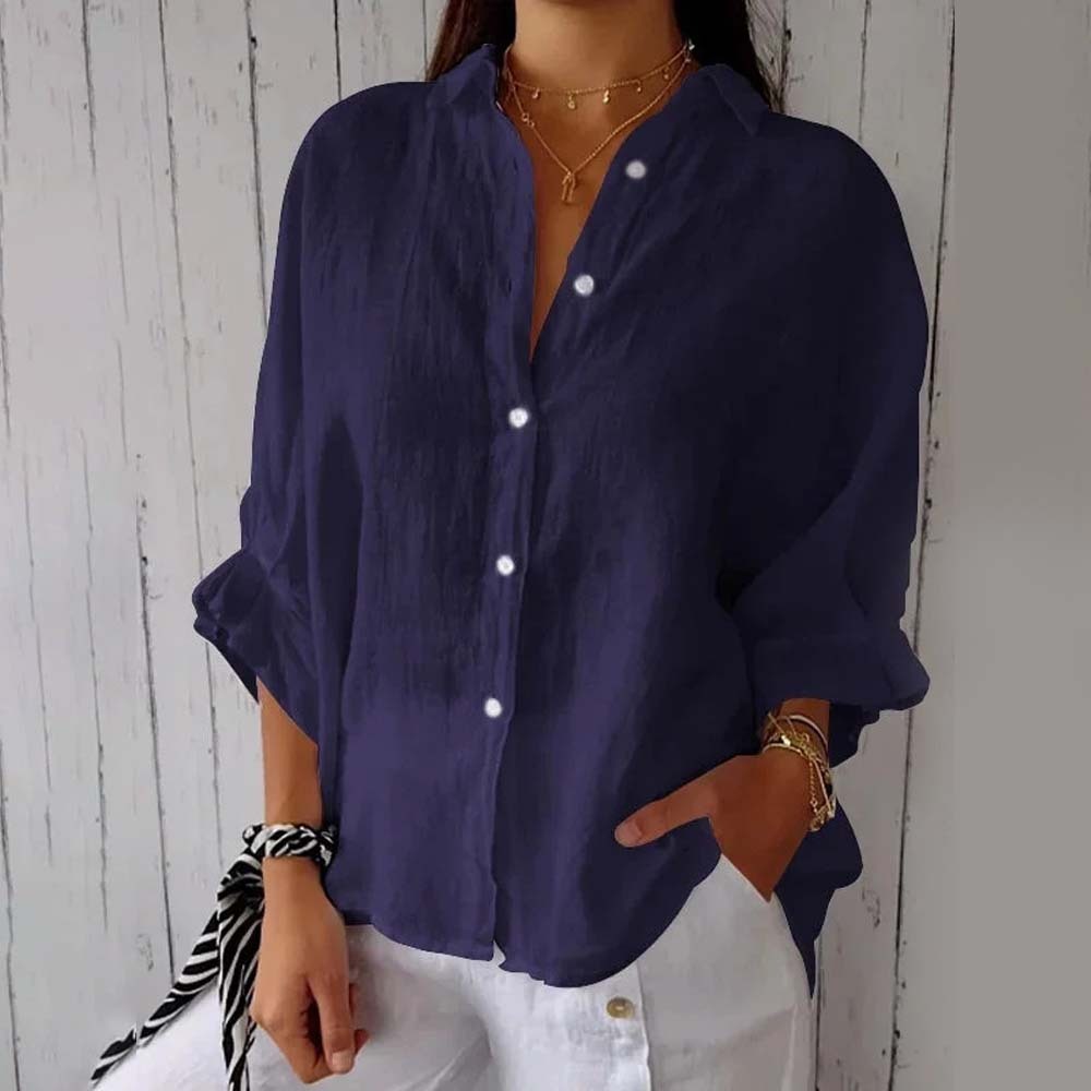 2024 Spring Hot Style Cotton and Linen Back Tie-Up Shirt