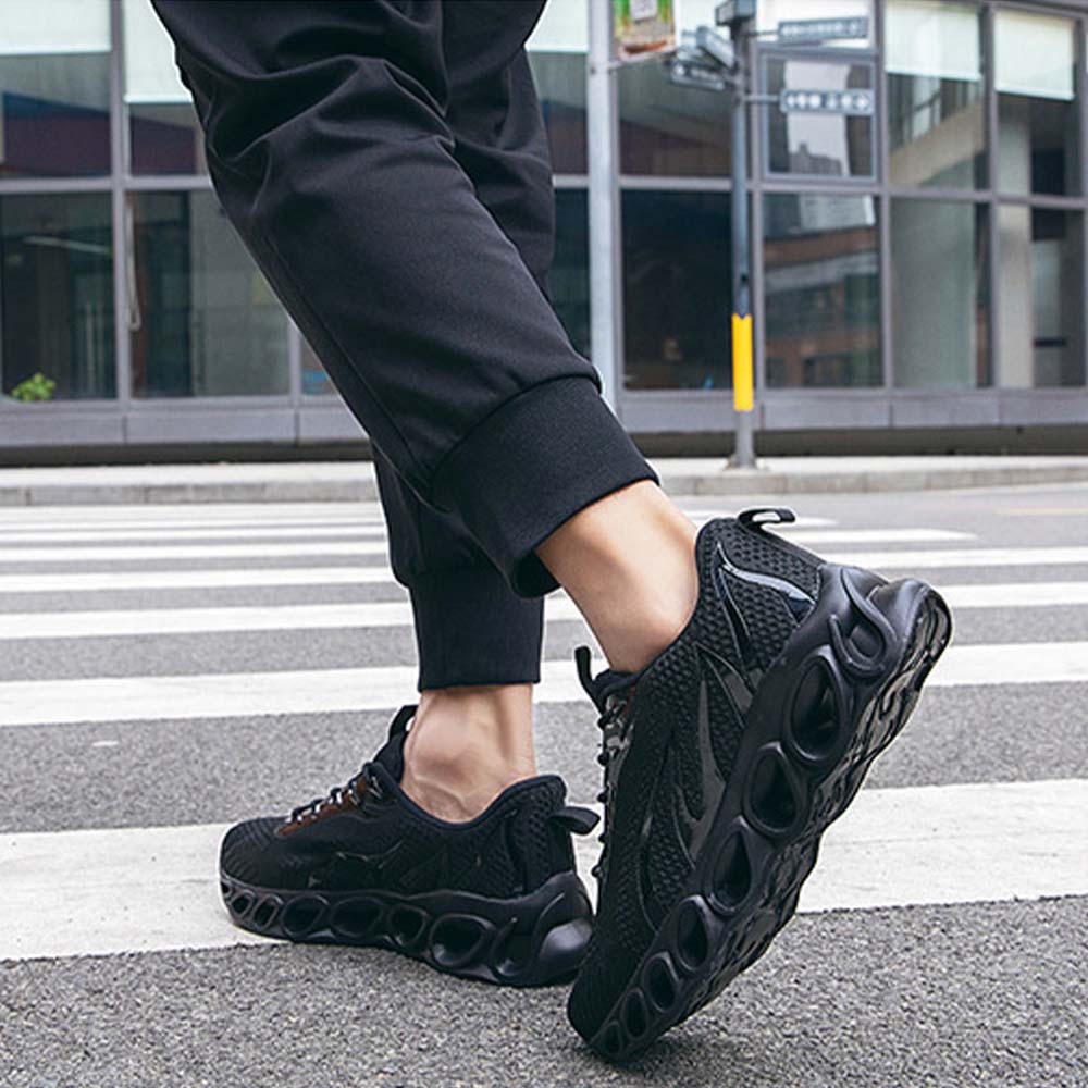 Zapatillas de deporte con cordones de malla flameada transpirable para hombre