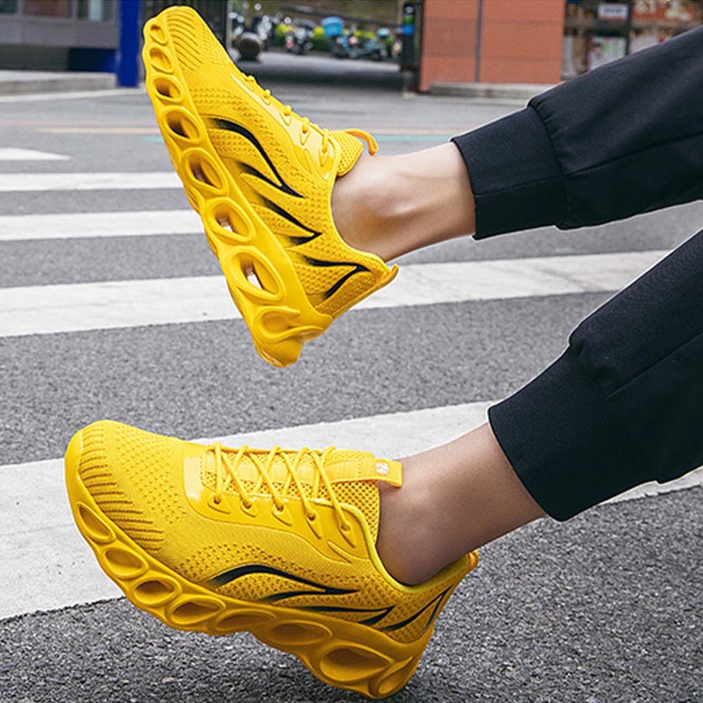 Zapatillas de deporte con cordones de malla flameada transpirable para hombre