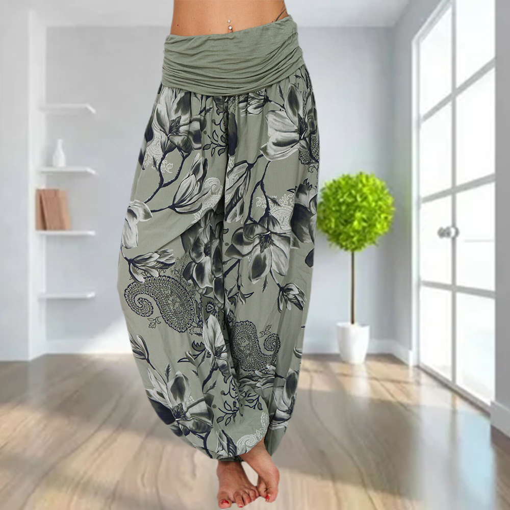 2024 Women's Retro Printed Casual Loose Harem Pants Yoga Pants