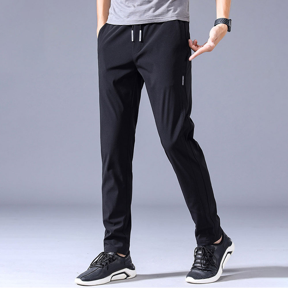 Men's breathable ice silk stretch straight casual pants