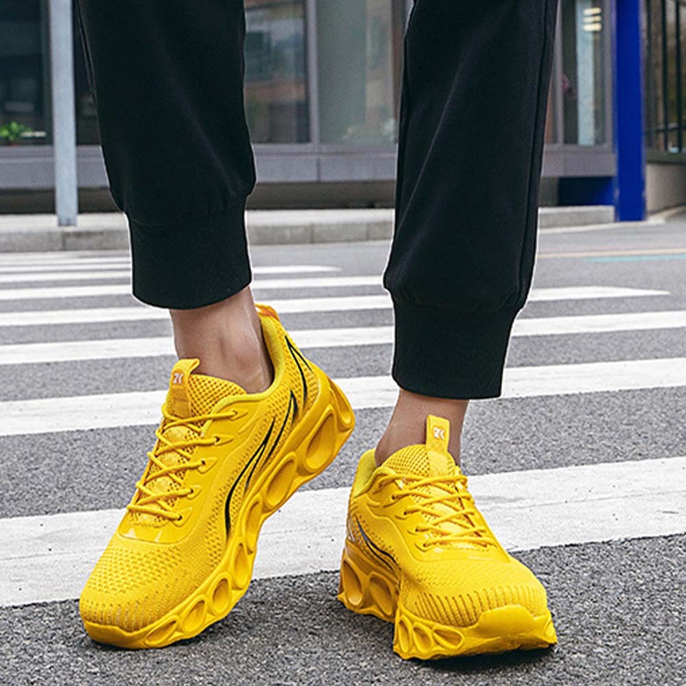 Zapatillas de deporte con cordones de malla flameada transpirable para hombre