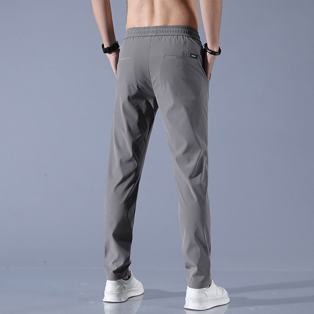 Men's breathable ice silk stretch straight casual pants