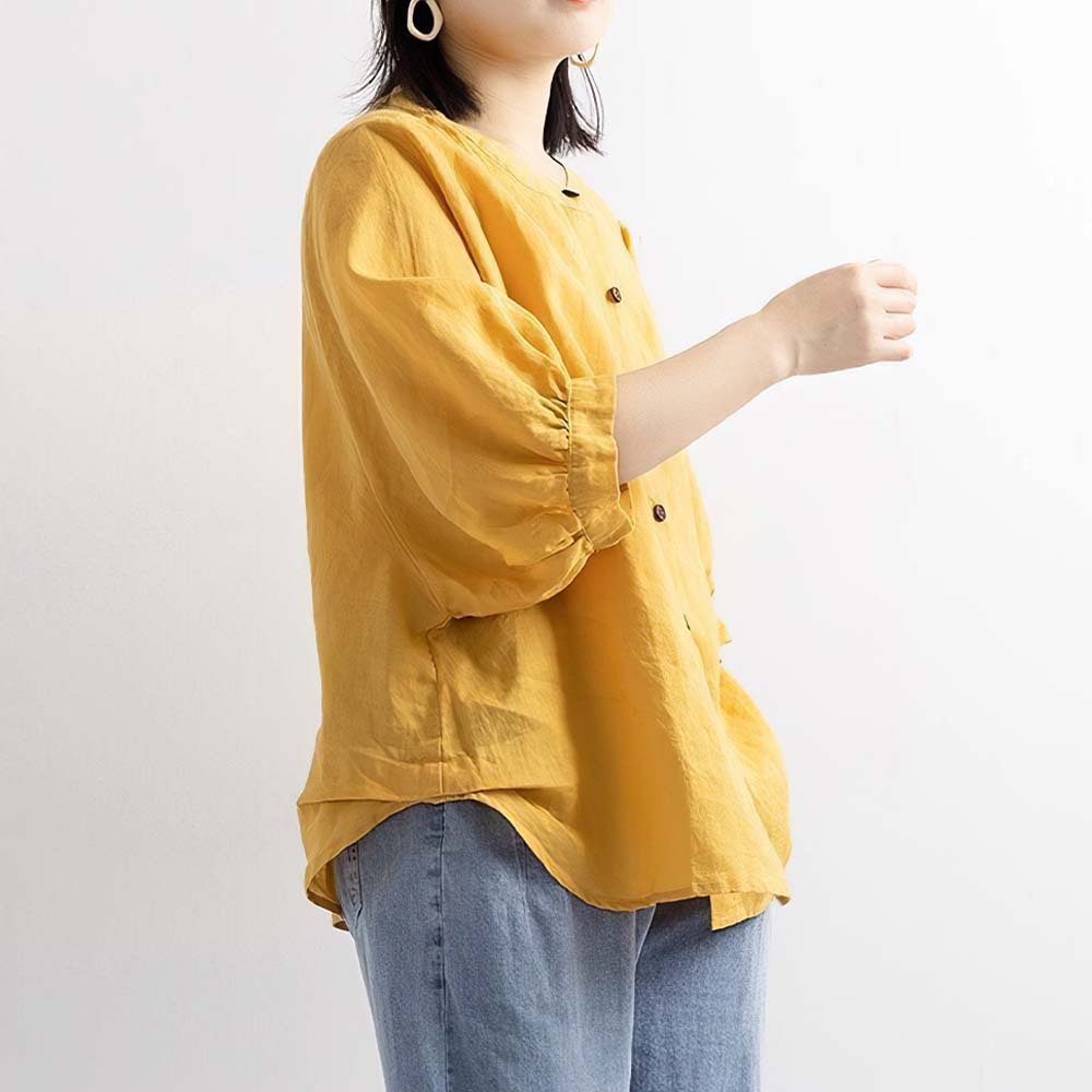 2024 nuevas camisas sueltas de algodón y lino para mujer